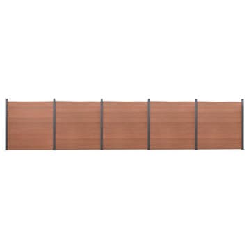 vidaXL Schuttingpaneelset 872x186 cm HKC bruin, Verzenden, Nieuw, Kunststof, 1 tot 2 meter