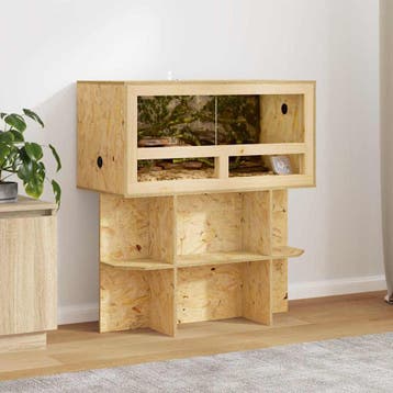 vidaXL Terrariumbasis met plank Bruin 80 x 40 x 50 cm OSB, Verzenden, Nieuw