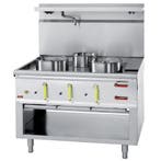 Diamond Wok Fornuis | 3 Branders + Watergordijn | 1100x900x7, Zakelijke goederen, Horeca | Keukenapparatuur, Ophalen of Verzenden