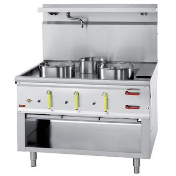 Diamond Wok Fornuis | 3 Branders + Watergordijn | 1100x900x7, Ophalen of Verzenden, Nieuw in verpakking