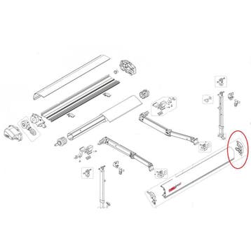 Fiamma F80S Eindkap Lead Rail Rechts Wit, Ophalen of Verzenden, Nieuw, Fiamma