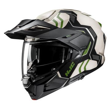 HJC i80 Velly Zwart Wit Groen Adventure Motorhelm, Motoren, Nieuw met kaartje, HJC, Heren, Offroadhelm