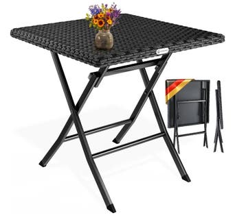 Klaptafel Rome Zwart Kunststof 75x65x65cm (Tafels), Verzenden, Nieuw