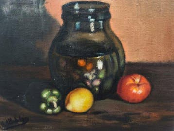 Escuela Impresionista Europea (XX) - Bodegón de Fruta y, Antiek en Kunst, Kunst | Schilderijen | Klassiek