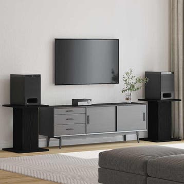 vidaXL Luidspreker standaards 2 st Zwart Eiken 30 x 30 x 40, Verzenden, Nieuw