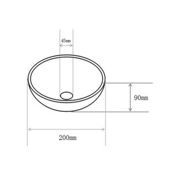 Waskom Boss & Wessing Opbouw Rond Keramiek 20x9cm Mat Wit, Ophalen of Verzenden, Nieuw