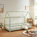 Kinderbed Hesel huisbed met uitvalbeveiliging 90x200 cm mint, Kinderen en Baby's, Kinderkamer | Bedden, Verzenden, Nieuw