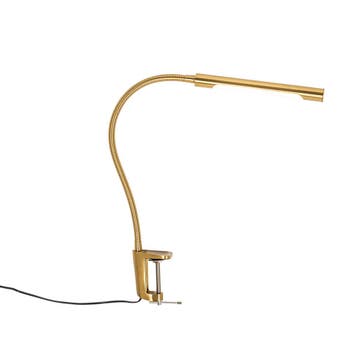Klem bureaulamp messing incl. LED met touch dimmer - Lionard, Huis en Inrichting, Lampen | Tafellampen, Verzenden, Nieuw