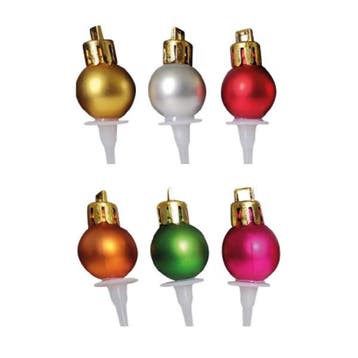Taartdecoratie Kerstbal Prikkers 50 stuks, Verzenden, Nieuw