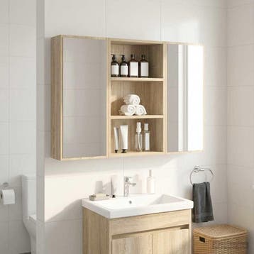 vidaXL Badkamer wandkast Sonoma Eiken 40 x 16 x 62,5 cm, Verzenden, Nieuw