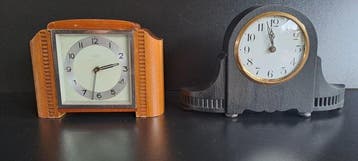 Bureauklok (2) - Art Deco Hout - 1930-1940, Antiek en Kunst, Curiosa en Brocante