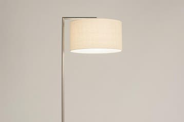 Rietveld Vloerlampen - Staalgrijs, Beige - Staal, Stof, Meta, Verzenden, Nieuw