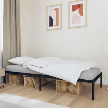 vidaXL Bedframe metaal zwart 80x200 cm, Huis en Inrichting, Slaapkamer | Bedden, Eenpersoons, Verzenden, Zwart, Nieuw