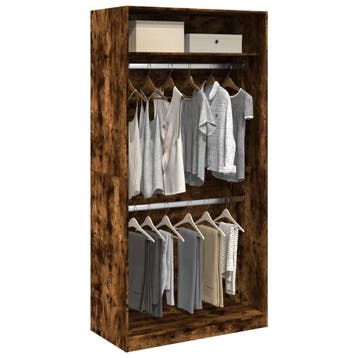 vidaXL Kledingkast 100x50x200 cm bewerkt hout gerookt, Huis en Inrichting, Kasten | Kledingkasten, Verzenden, Nieuw