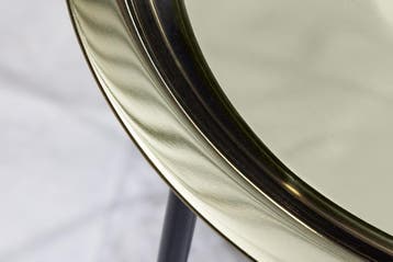 Ronde bijzettafel CASABLANCA 50cm messing goud zwart, Ophalen of Verzenden, Nieuw