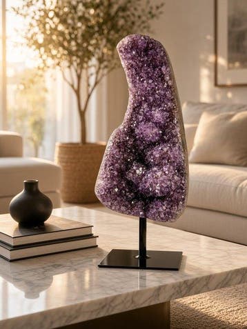 Quality amethyst on stand - unique quality piece Kristal -
