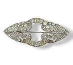 Broche Platina, Antieke platina broche met schitterende, Sieraden, Tassen en Uiterlijk, Antieke sieraden