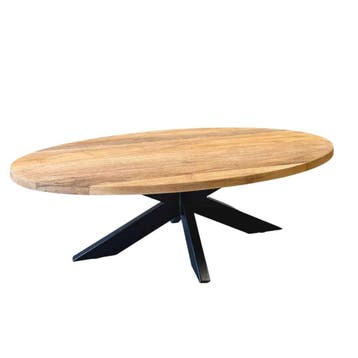 Ovale salontafel met stalen poot -  110 cm x 70 cm, Ophalen of Verzenden, Nieuw