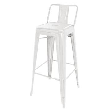 Bolero Bistro Stalen Hoge Kruk Met Rugleuning Wit (4 Stuks), Verzenden, Nieuw in verpakking