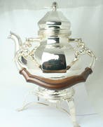 Greggio - Theepot - .800 zilver, Walnoot - Zilveren theepot, Antiek en Kunst