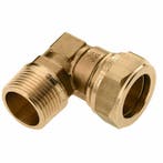 BONFIX messing knelkoppeling knie 15 x 3/4 buitendraad, Ophalen of Verzenden, Nieuw