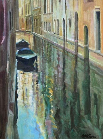 Noé Caron (1942) - Reflets dans le canal
