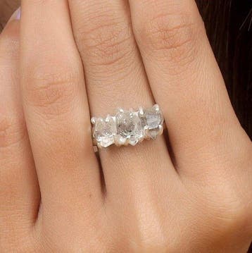 Zonder minimumprijs - Ring Herkimer-diamanten - 925 Sterling