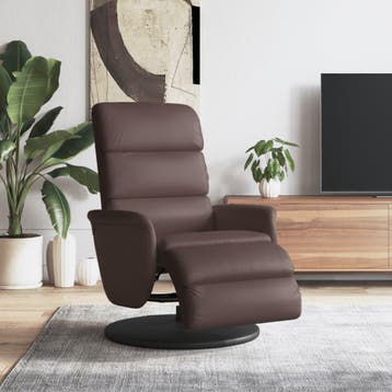 vidaXL Fauteuil verstelbaar met voetensteun kunstleer bruin, Huis en Inrichting, Fauteuils, Verzenden, Nieuw