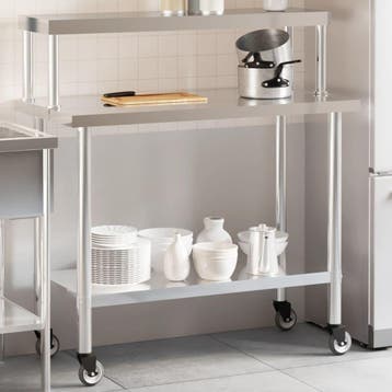 vidaXL Keukenwerktafel met bovenschap 110x55x120 cm, Zakelijke goederen, Verzenden