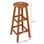 Set van 2 barkrukken gemaakt van massief acacia hardhout, Huis en Inrichting, Complete inboedels, Verzenden