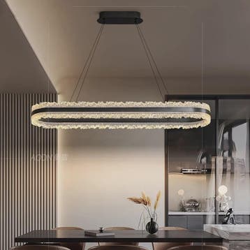 Moderne Ovalen Kristallen Plafondlamp - Hanglamp voor Eetkam, Verzenden, Nieuw