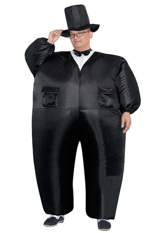 KIMU® Opblaas Kostuum Showmaster Zwart Opblaasbaar pak Showm, Kleding | Heren, Carnavalskleding en Feestkleding, Kleding, Nieuw