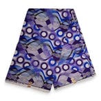Afrikaanse stof - Blauwe Wires - Polycotton, Hobby en Vrije tijd, Stoffen en Lappen, Ophalen of Verzenden, Nieuw