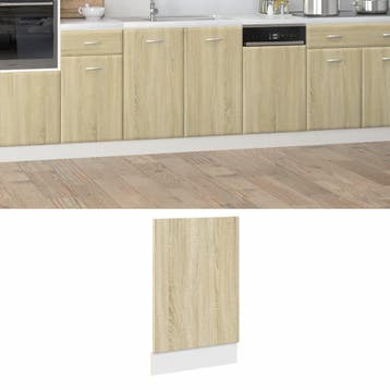 vidaXL Frontpaneel vaatwasser Lyon 45x3x67 cm bewerkt hout, Verzenden, Nieuw, Bruin