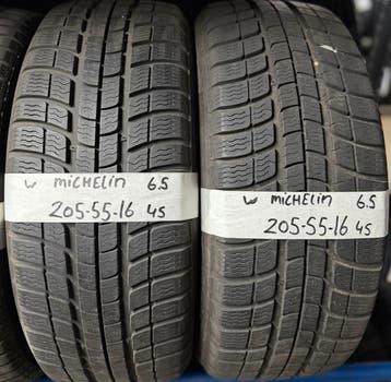 2x205-55-16 Michelin Winter 2x6.5m €45PerBand 205 55 16, Ophalen, Gebruikt, 16 inch, Band(en)