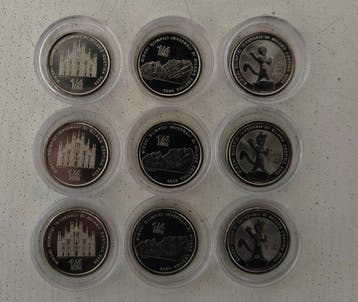 Italië. 1/4 Euro 2026 Milano Cortina 2026 (9 coins)