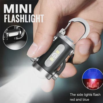 Oplaadbare Mini Zaklamp met COB Werklicht & Karabijnhaak - C, Verzenden, Nieuw