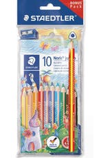 STAEDTLER Noris jumbo kleurpotloden, 10 stks + regenboog, Verzenden, Nieuw
