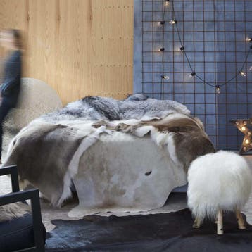 vidaXL Vloerkleed 150x170 cm echte runderhuid bruin en wit, Verzenden, Nieuw, Bruin