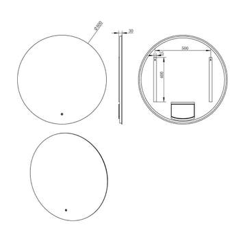 Spiegel Wiesbaden Giro Rond met LED Verlichting 80 cm, Huis en Inrichting, Badkamer | Badkamermeubels, Ophalen of Verzenden, Nieuw