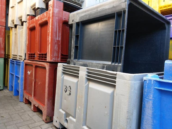 Beschadigde palletboxen, Doe-het-zelf en Verbouw, Kratten en Dozen, Bak of Kist, Gebruikt, Ophalen