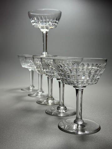 Val Saint Lambert - Champagneglas (6) - Service MERY -