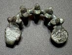 Oud-Grieks, Hellenistisch Brons Broche met gebogen wervels, Antiek en Kunst