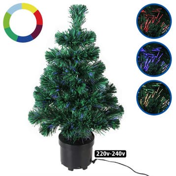 Kunstkerstboom van glasvezel - 65 x 35 cm - groen - met v..., Diversen, Kerst, Verzenden, Nieuw