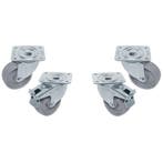 Kit van 4 zwenkwielen Ø100 voor kast, 2 met rem, Verzenden, Nieuw in verpakking, Koelen en Vriezen