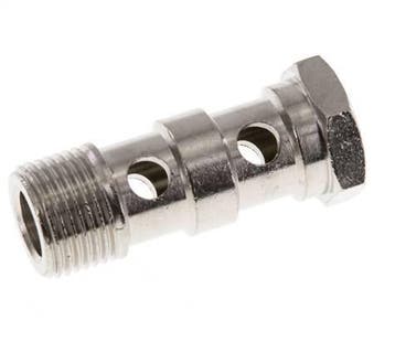 Banjobout 2-weg Vernikkeld Messing G3/8 Buitendraad 42mm, Verzenden, Nieuw
