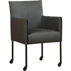 Leren eetkamerstoel More - Hermes Antracite (donkergrijs) -, Huis en Inrichting, Stoelen, Ophalen of Verzenden, Nieuw, Leer, Bohemian, Industrieel, Modern, Scandinavisch