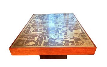 W.Sadeghi - Salontafel - brons koper massief hout