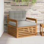 vidaXL Tuinbank Massief Acaciahout en Polyester Naturel en, Verzenden, Nieuw