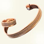 Set koperen gezondheids-klemarmband plus verstelbare ring, Ophalen of Verzenden, Nieuw